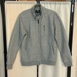 Rodd & Gunn Light Gray Quilted Zip-Up Sweater